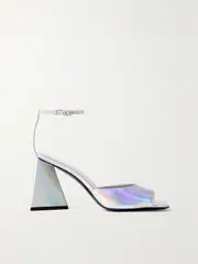 [The Attico] The Attico - Piper Iridescent Faux Leather Sandals - Silver - IT41 IT 41 Silver