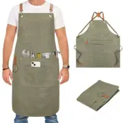 Woodworking Apron for Men Chef Aprons for Men with Large Pockets Waxed Canvas...
