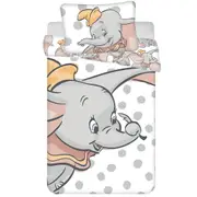 Disney Dumbo Feather Cotton Quilt Cover Set for Cot or Toddler Bed