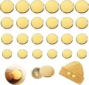 Bliceon 24 Pieces Gold Coat Buttons, Metal Flat Round Buttons for Blazers, Shirts, Suits, and Uniforms - DIY Buttons Sewing Craft in 10mm, 15mm, 20mm, 25mm Sizes