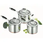 Scanpan 3 Piece Coppernox Copper Based Saucepan Set - 16 / 18 / 20cm