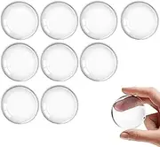 9PCS Door Stoppers Wall Protector Set - 1.57 Inch Clear Round Door Stops with Strong Adhesive, Reusable Bumper Guards for Doors and Walls