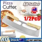 1/2X Kitchen Pizza Cutter Rocker Blade Slicer Herb Chopper Vegetable Baking ToKP