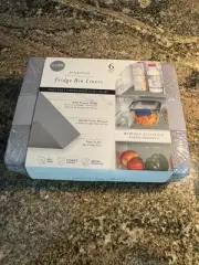 Refrigerator Drawer/Shelf Washable Bin Liners 6 pk (12x24" cut to fit) Gray