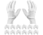 24 Pack White Cotton Gloves -7.5'' L Work Gloves Cosmetic Moisturizing Gloves for Dry Hands and Eczema, Inspection of