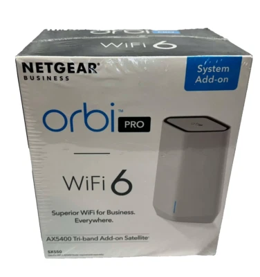 NETGEAR Orbi Pro WiFi 6 Tri-Band Mesh Add-on Satellite (SXS50)-NEW