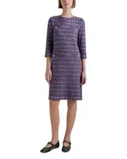 Misook Metallic Tweed Shift Dress