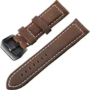 YingYou Genuine Leather Watchband Bracelet Black Blue Brown Vintage Matte Watch Strap Compatible With Women Men 20mm 22mm 24mm 26mm Wrist Band