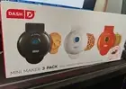3pc Mini Waffle Makers- Skull, Pumpkin, and Spiderweb - NEW