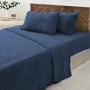Luxor Teddy Bear Fleece Soft Thermal Warm Fitted Flat Sheet Set, Ocean, Single