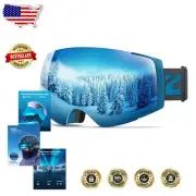 Ski Goggles with Magnetic Lens - Unisex Anti-Fog UV Protection for Snowboarding