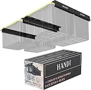 HANDT Overhead Garage Storage Rack, Garage Ceiling Storage Racks, Garage Storage Bin Organization System, Heavy Duty Metal Overhead Bin Rack For Container, Supports Most Storage Bins, 4 Sets Black
