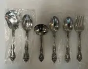 ONEIDA MICHELANGELO PATTERN STAINLESS 6 PIECE SERVING SET - NEW