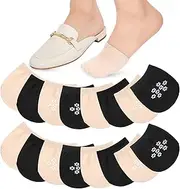 Ptwola 8 Pairs Women Toe Topper Socks No Show Liner Half Socks Invisible Seamless Grip Non Slip Sock Low Cut Hidden Tipi Toe Covers Sox