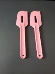 Tupperware Paddle Scraper Gadget Spatula Pink Set of 2 New Pink Spatula Set