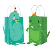 Dino-Mite Party Supplies Dinosaur Paper Kraft Loot Favour Treat Bag 8Pk Birthday