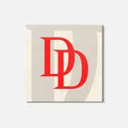 Daredevil Monogram Superhero Cartoon 4'' X 4'' Square Wooden Coaster
