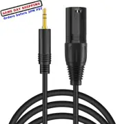 Heavy-Duty 3-Pin XLR Male to 1/8" 3.5mm Male TRS Mic Microphone Audio Cable Wire