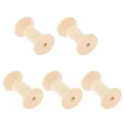 5pcs Thread Spool Thread Bobbin Spool Empty Plastic Spools Wooden Bobbin Spools