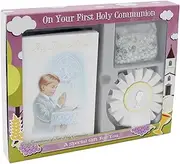 First Holy Communion 3 Piece Gift Set (Boy Missal Book, Rosary and Rosette 0215)