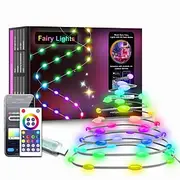 LED Smart Light Tuya Intelligent Point Control Leather Wire Light, IP68 Waterproof Christmas Tree Lights WiFi-Controlled Colorful LED Light String USB Power Su