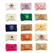 5-Petal Elastic Flower Head Wrap Hair Turban Newborns Hair Bands Photo Props