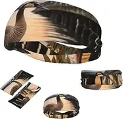 FJWSLCH Wild Goose by the Bridge Headbands for Women Men Non Slip Workout Sweatbands Adjustable Sports Hair Bands Elastic Head Bands Moisture Wicking Hairband for Running, Cycling, Yoga, Spa