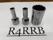 Snap-on Tools NEW 3/8 Drive Metric 6,7,20mm ADD-ON 12PT SEMI-DEEP Socket Lot Set