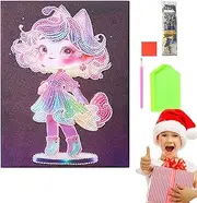 Gem Painting Kit,Gem Art Kits for Kids | Rhinestone Craft Set,Anime Girl Gem Art Kit,Luminous Princess Gem Painting,A Painting