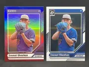 #88 Emmet Sheehan LOT Los Angeles Dodgers 2024 Donruss Red & Blue Foil & Optic