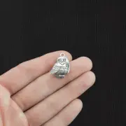 2 Owl Antique Silver Tone Charms - SC3759