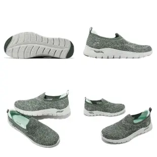 【SKECHERS】休閒鞋 Arch Fit Vista 女鞋 綠 輕量 舒適 緩震 經典 健走 套入式(104371OLV)