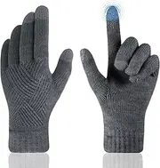 [WUFXINEE] Winter Gloves Womens Thermal Gloves TouchScreen Double Layer Fleece Cold Weather Knitted Glove