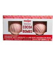 Hot Cocoa Bombs Valentine Strawberry White Chocolate Marshmallow Inside. See Bel