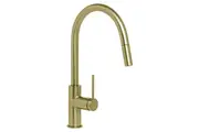Johnson Suisse Venezia Gooseneck Pull Down Sink Mixer - Brushed Brass