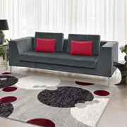 Beantown Bubble Black cream Rug