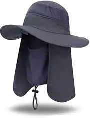 [KPWIN] Fishing Hats for Men, Summer Outdoor Safari Hat Boonie Hat Sun Protection Fishing Cap with Neck Flap