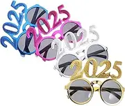 OFFSCH 4pcs 2025 Glasses New Year Number Eyewear Happy New Year Decorations 2025 Happy New Year Eve Glasses 2025 Number Glasses Class of 2025 Eyeglasses Number Eyeglasses Frame