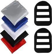 [LuxStellar] Pocket Square White, Pack of 5 Premium Handkerchiefs Made of High-Quality Polyester with 2 Pieces Metal Pocket Clips Fabric Handkerchiefs Men Ideal for Business Wedding Evening Events