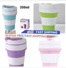 Folding Cup Collapsible Coffee Mug W/Lid Sport Hike Gym Travel Outdoor Portable