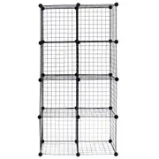 Giantex 8 Wire Storage Cubes Metal Wire Modular Shelving Grids DIY Bookcase Closet Black