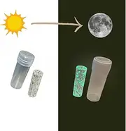Glass Twisted Glass Filter Tip - Clear Glass with Glow in the Dark Particles - Luminous - 7-Hole - 10mm x 30mm Design, Easy to Clean - Clear Glass