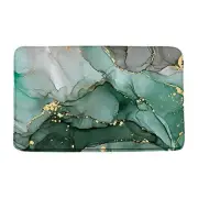 Marble Bath Mat Green Gold Marble Abstract Glitter Lines Ombre Texture Ink