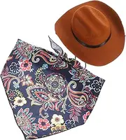ROMISBABA 1 Set Decorative Dog Hat and Bandana Pet Costume Accessory for Puppies Comfortable Style for Birthdays Weddings and Photoshoots Durable Design