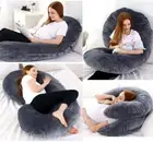 Maternity Pregnancy Pillow Cushion Full Body Side Sleeping Zippered Velour Cover
