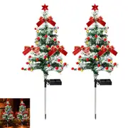 2pcs Solar Christmas Tree Lights Powered Christmas Yard Stake Lights for Outdoor Garden Decorations