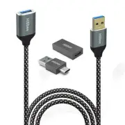 3.3FT USB Extension Cable Type A Male to Female 3.0 Cord, C Adapater, and...