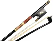 YoungMonic New 4/4 Advance Violin Bow Black Carbon fiber Bow Ebony Frog Balance Straight (Ebony Frog)