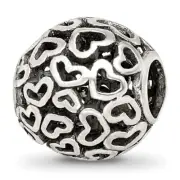 Silver Reflections Hearts Bali Bead QRS2399