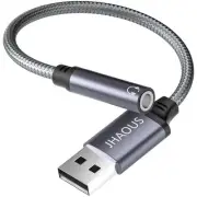 USB to 3.5mm Jack Audio Adapter, TRRS Female Headset Audio Jack Adapter, USB-...